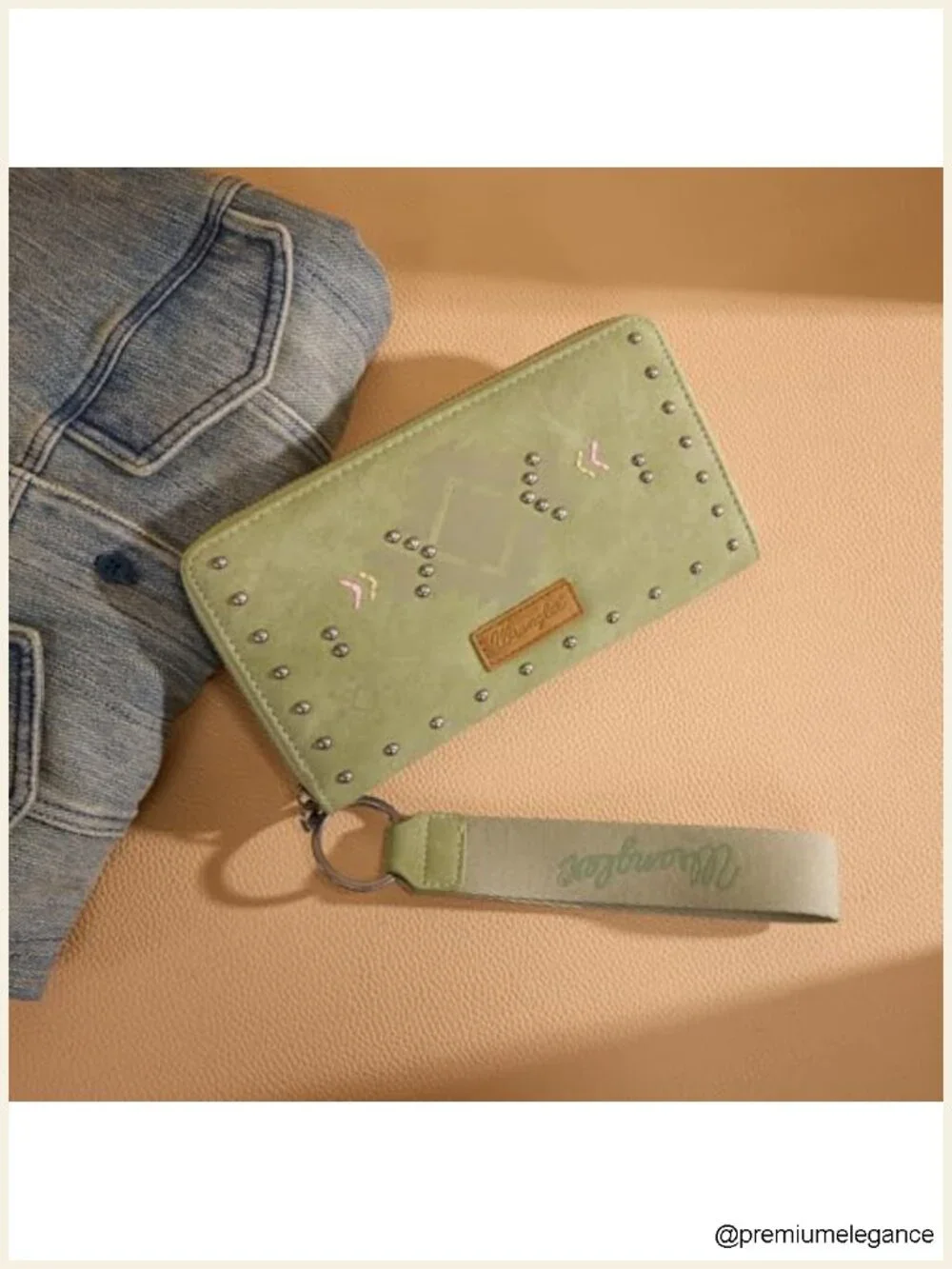 Western Wristlet Wallet with Aztec Print & Removable Strap